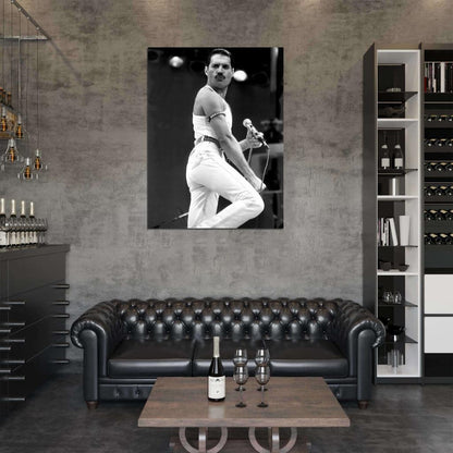 Queen Freddie Mercury Signature Move Microphone Band Wall Art Print Poster