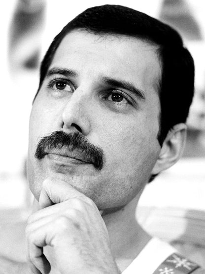 Queen Freddie Mercury Rare BW Portrait Rock Band Wall Art Print Poster