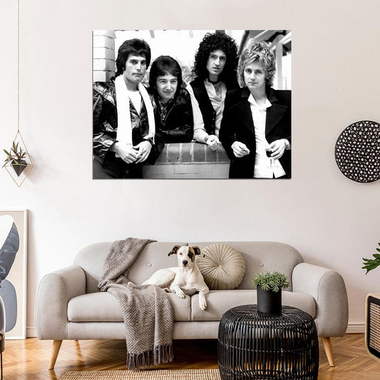 Queen Great BW Retro Freddie Mercury Music Rock Band Wall Art Print Poster
