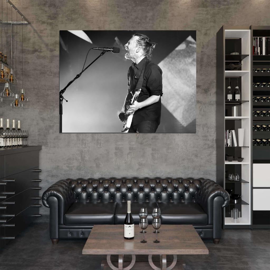 Radiohead Amazing Thom Yorke Singing Stage Guitar Band Wall Art Print Poster