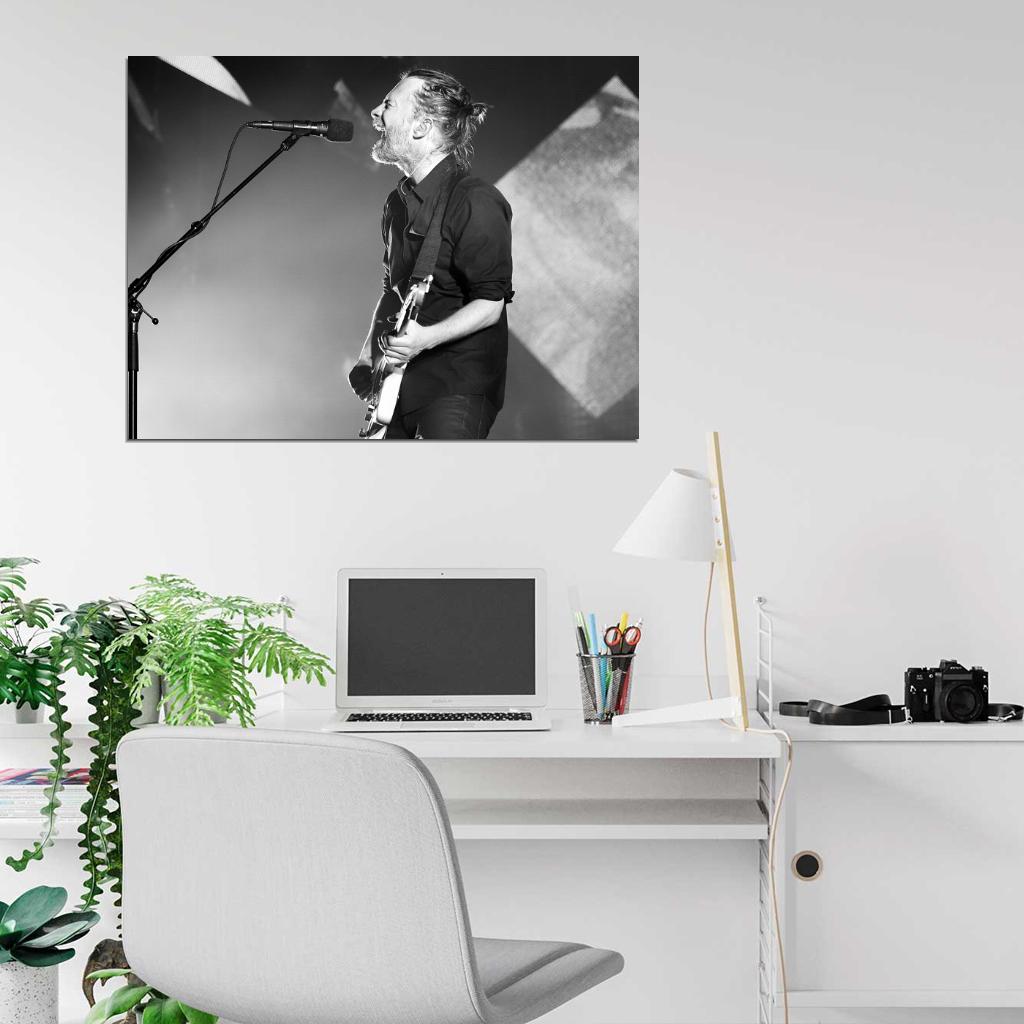 Radiohead Amazing Thom Yorke Singing Stage Guitar Band Wall Art Print Poster