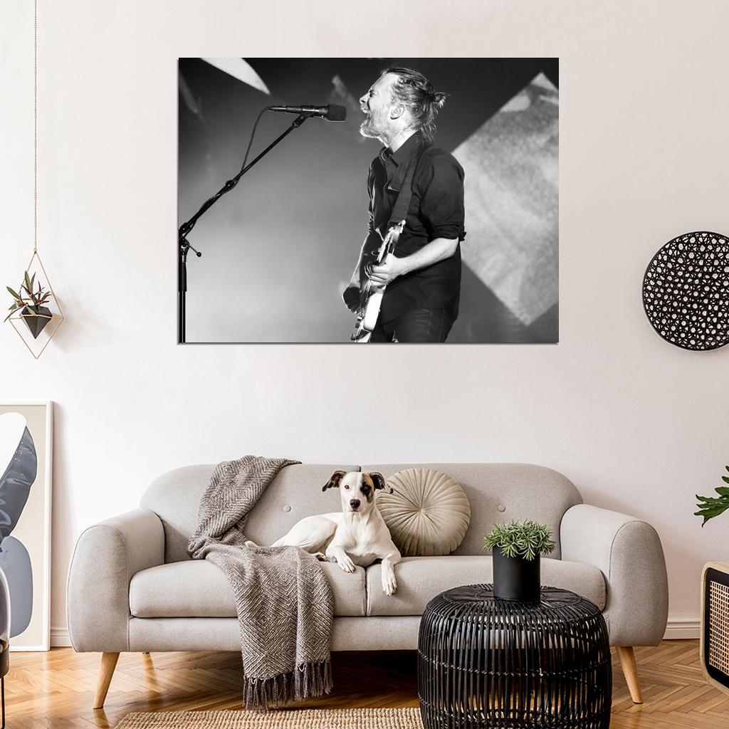 Radiohead Amazing Thom Yorke Singing Stage Guitar Band Wall Art Print Poster