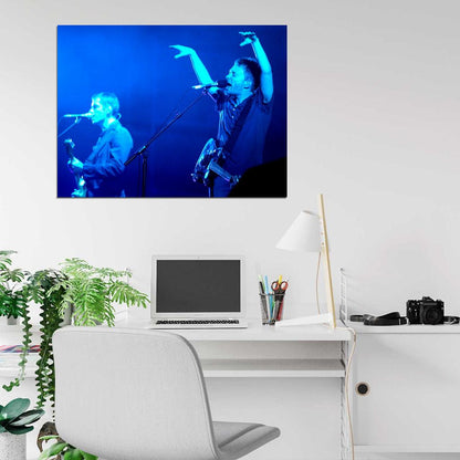 Radiohead Great Ed O'Brien Thom Yorke Stage Rock Band Wall Art Print Poster