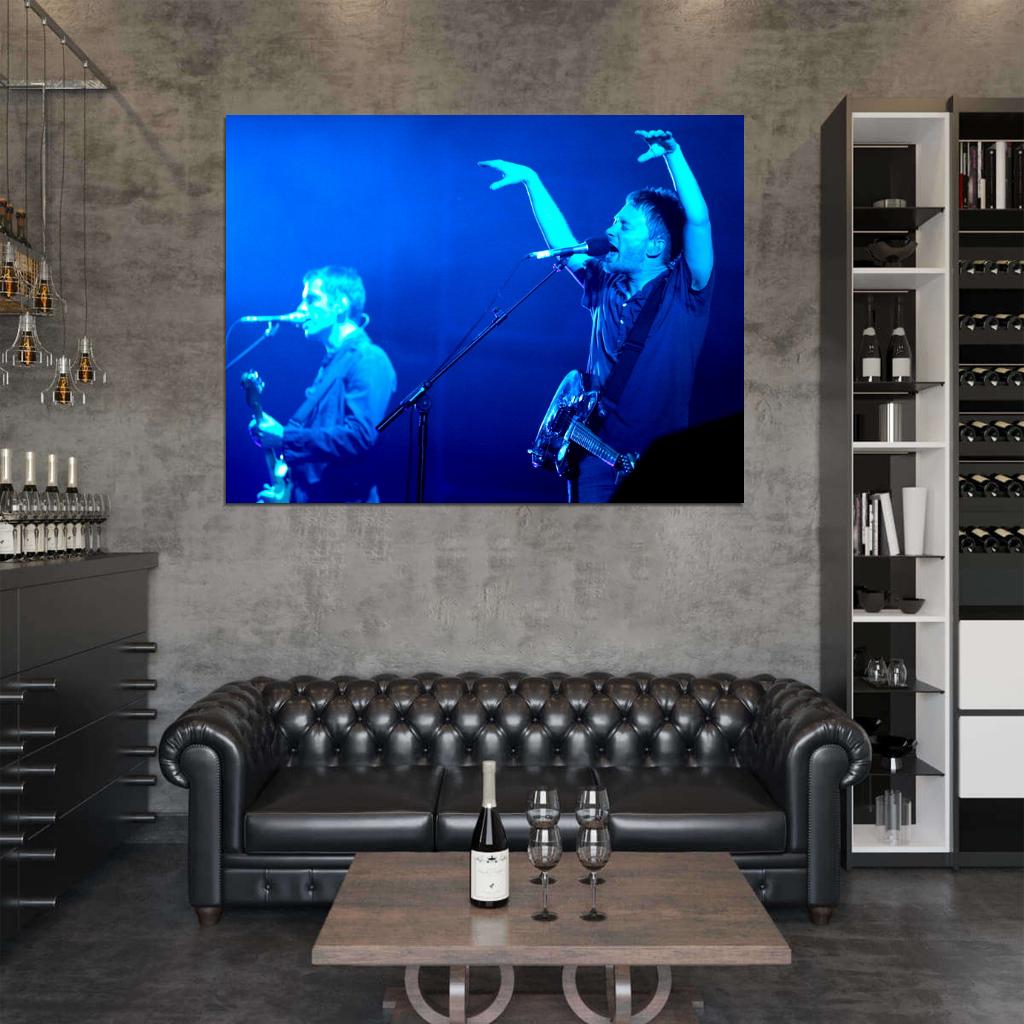 Radiohead Great Ed O'Brien Thom Yorke Stage Rock Band Wall Art Print Poster
