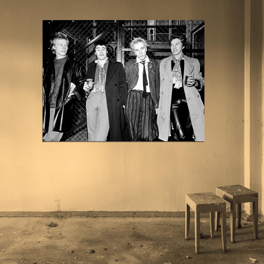 Sex Pistols Awesome BW Punk Rock Music Band Wall Art Print Poster