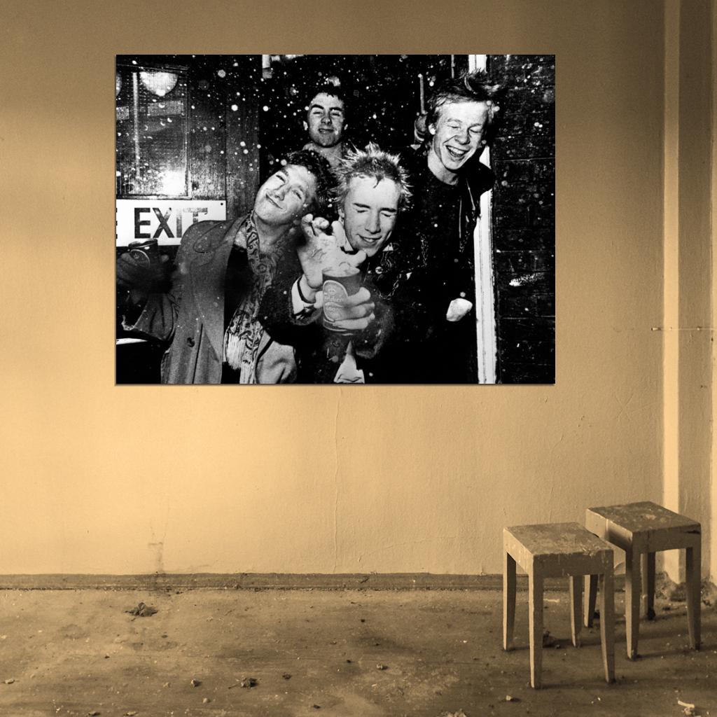 Sex Pistols Jones Matlock Lydon Cook Punk Rock Band Wall Art Print Poster