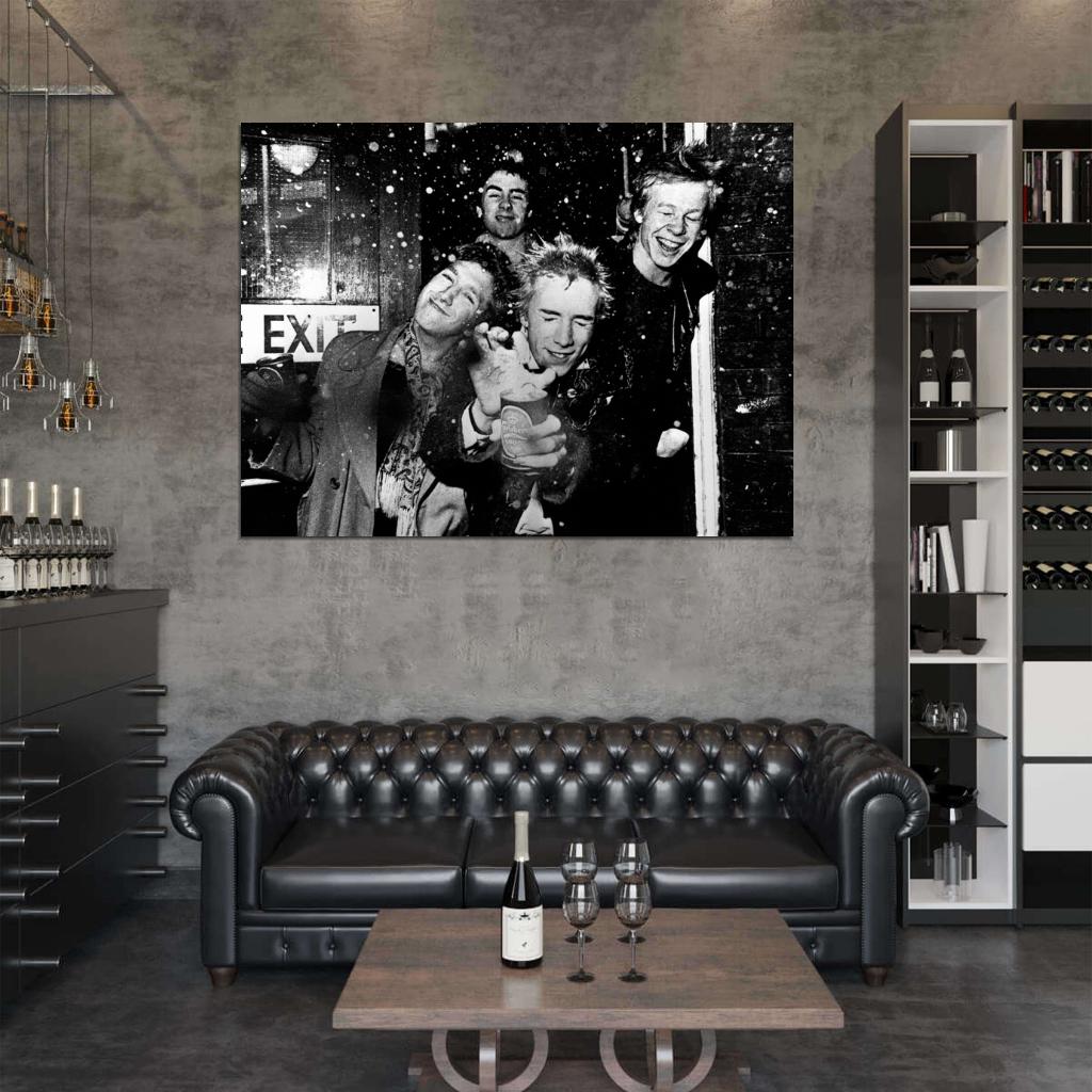 Sex Pistols Jones Matlock Lydon Cook Punk Rock Band Wall Art Print Poster