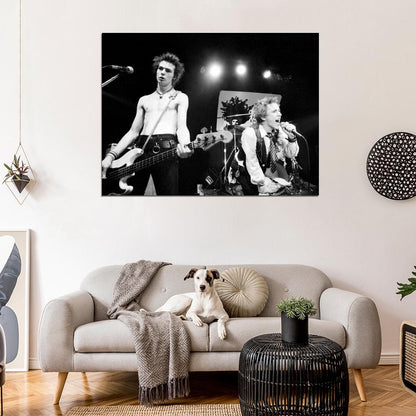 Sex Pistols Sid Vicious John Lydon Stage Punk Rock Wall Art Print Poster