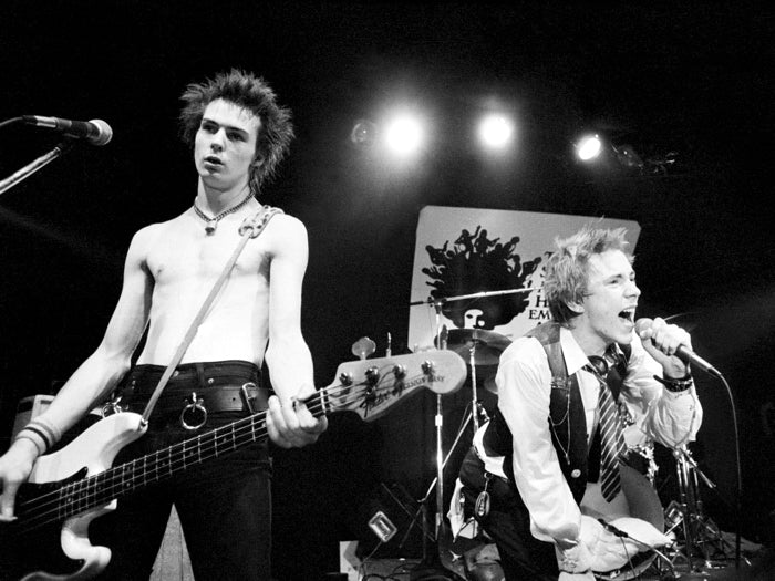 Sex Pistols Sid Vicious John Lydon Stage Punk Rock Wall Art Print Poster