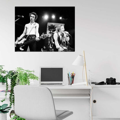 Sex Pistols Sid Vicious John Lydon Stage Punk Rock Wall Art Print Poster
