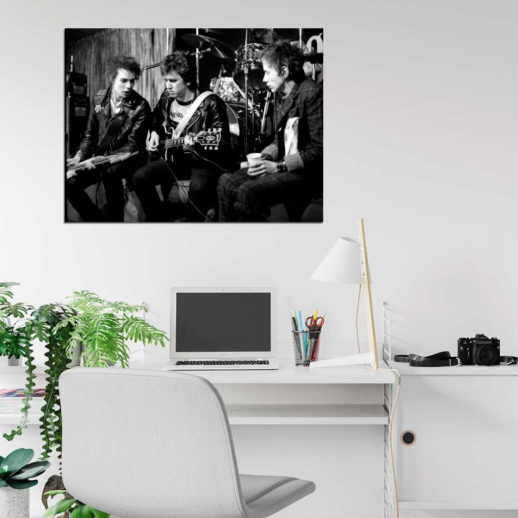 Sex Pistols Rare Sid Vicious Guitars Punk Rock Band Wall Art Print Poster