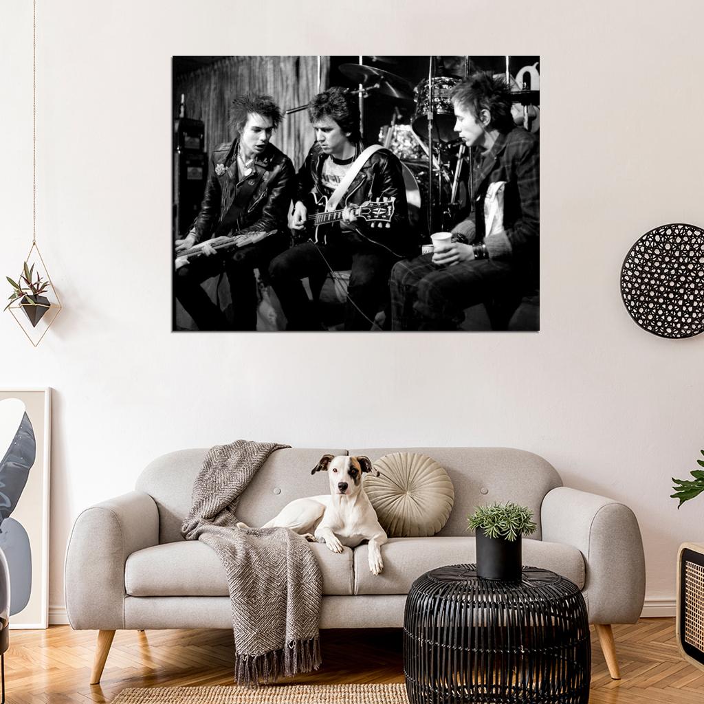 Sex Pistols Rare Sid Vicious Guitars Punk Rock Band Wall Art Print Poster
