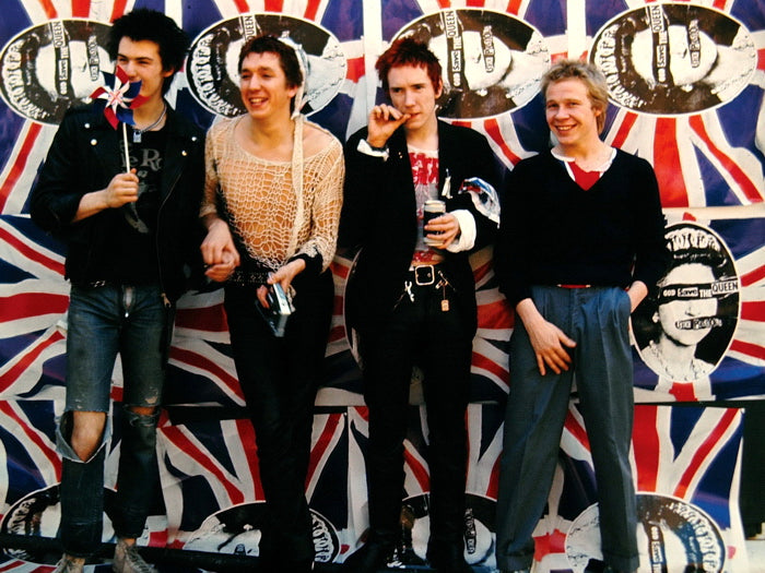Sex Pistols UK Flag Sid Vicious Guitars Punk Rock Band Wall Art Print Poster