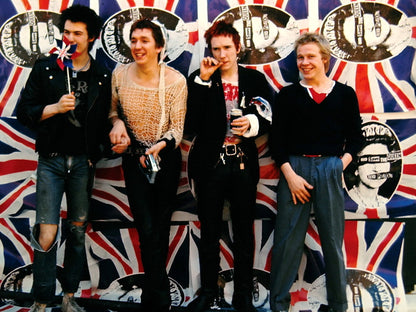 Sex Pistols UK Flag Sid Vicious Guitars Punk Rock Band Wall Art Print Poster