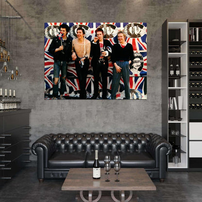 Sex Pistols UK Flag Sid Vicious Guitars Punk Rock Band Wall Art Print Poster