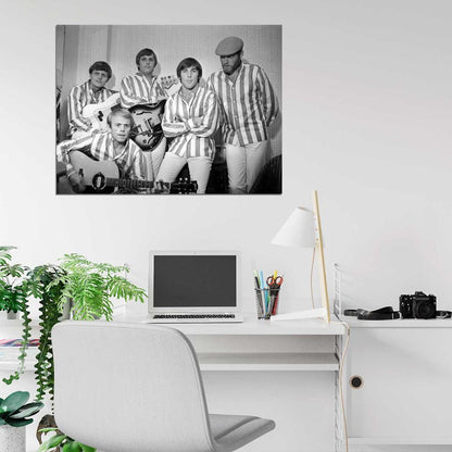The Beach Boys Rare BW Guitars Rock Band Music Wall Art Print Poster