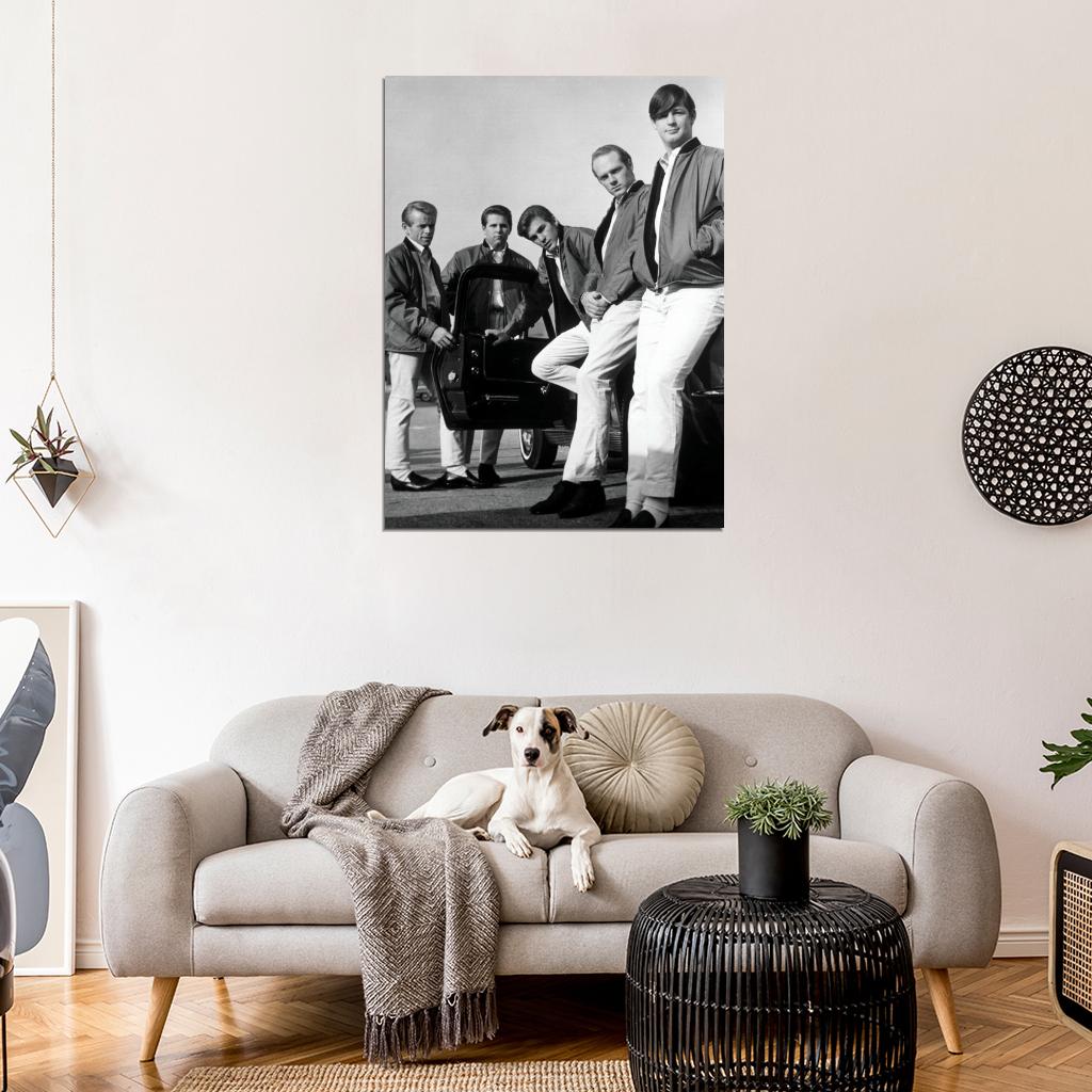 The Beach Boys Amazing BW Retro Rare Car Rock Band Wall Art Print Poster