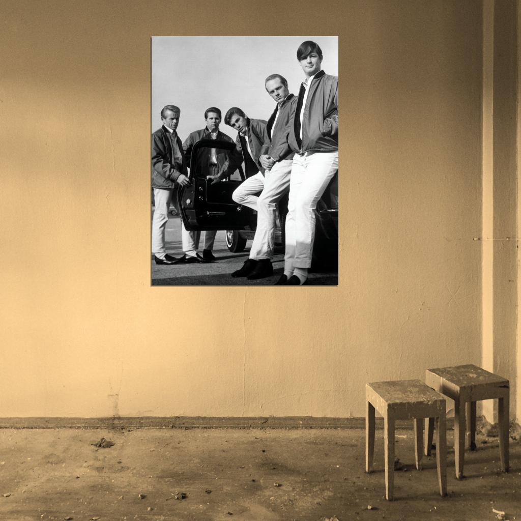 The Beach Boys Amazing BW Retro Rare Car Rock Band Wall Art Print Poster