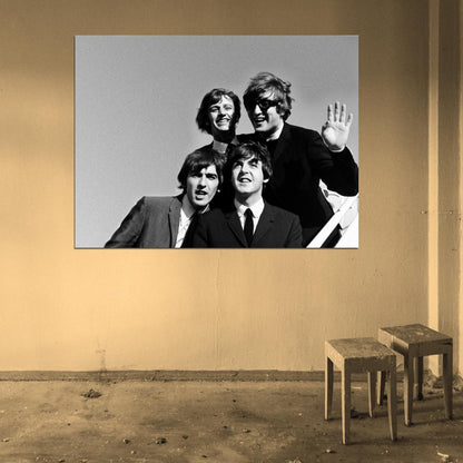 The Beatles BW Amazing Fun USA Retro Rock Band Wall Art Print Poster