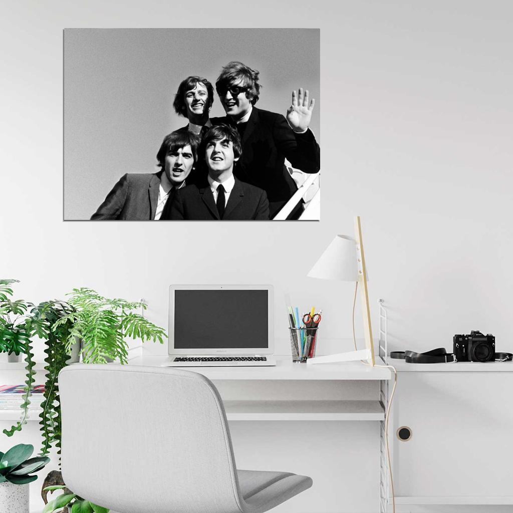 The Beatles BW Amazing Fun USA Retro Rock Band Wall Art Print Poster