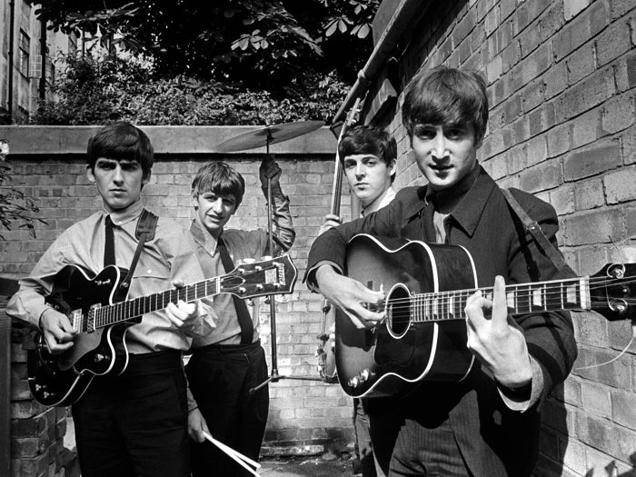 The Beatles BW Incredible Rare Retro Instruments Band Wall Art Print Poster