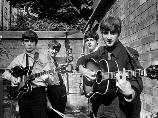 The Beatles BW Incredible Rare Retro Instruments Band Wall Art Print Poster