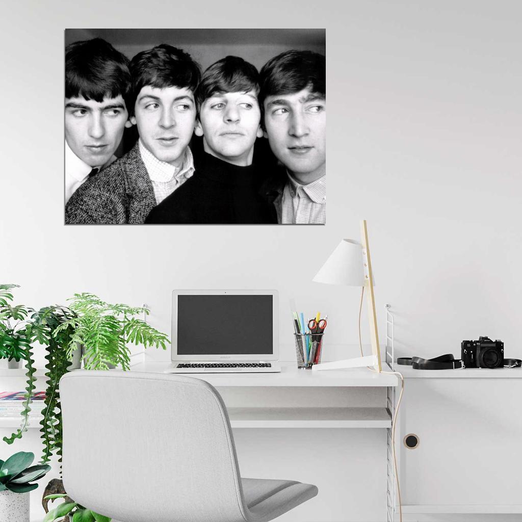 The Beatles Amazing BW Famous Rock Band Rare Music Wall Art Print Poster