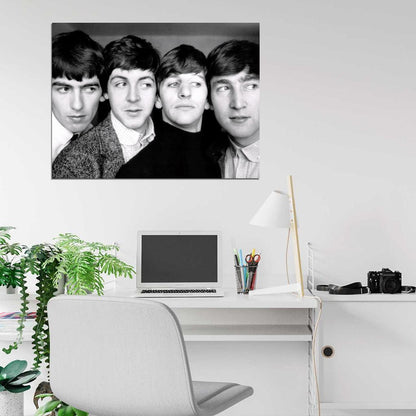 The Beatles Amazing BW Famous Rock Band Rare Music Wall Art Print Poster