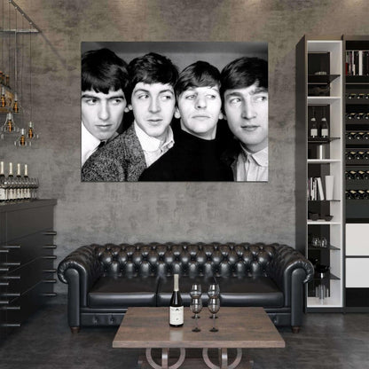 The Beatles Amazing BW Famous Rock Band Rare Music Wall Art Print Poster