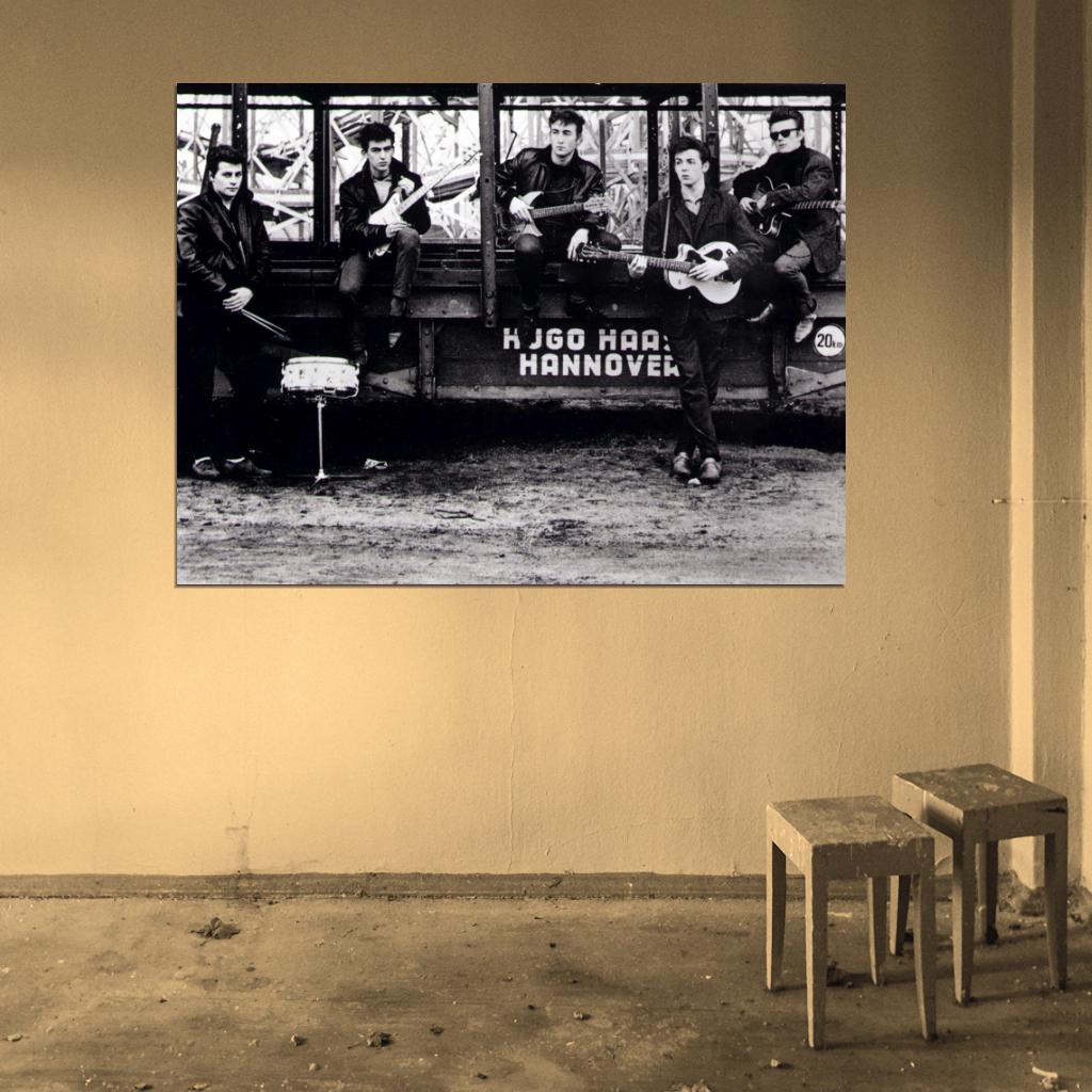 The Beatles Great Rare BW Hannover Rock Band Music Wall Art Print Poster