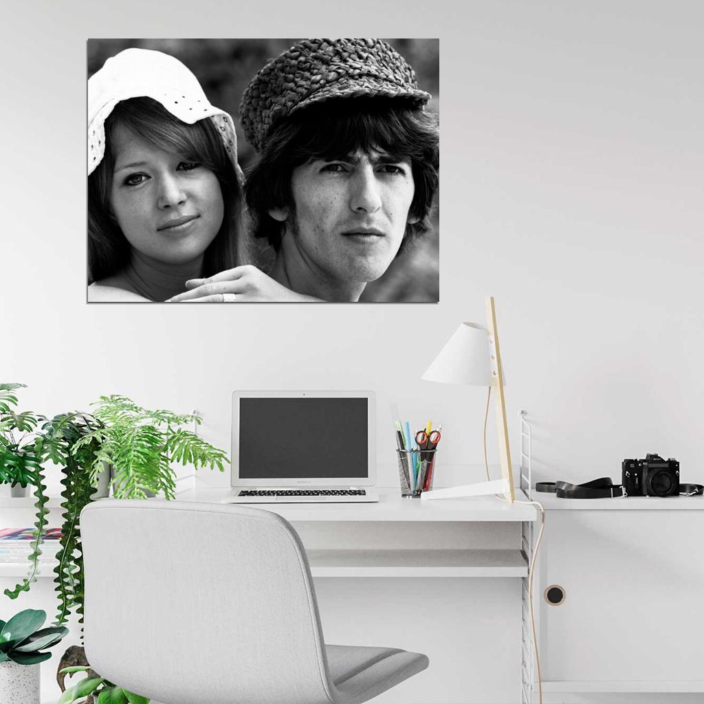 The Beatles Rare Pattie Boyd George Harrison Rock Band Wall Art Print Poster