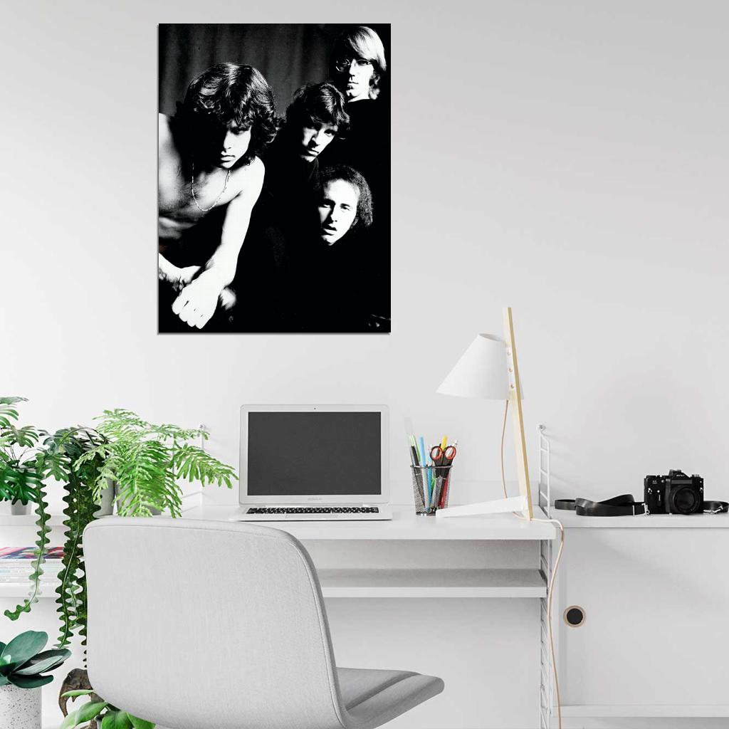 The Doors BW Retro Jim Morrison Vintage Rock Band Wall Art Print Poster
