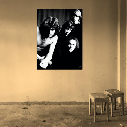 The Doors BW Retro Jim Morrison Vintage Rock Band Wall Art Print Poster
