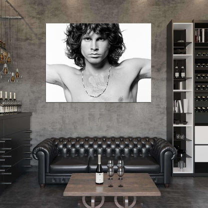 The Doors Awesome BW Shirtless Jim Morrison Rock Band Wall Art Print Poster