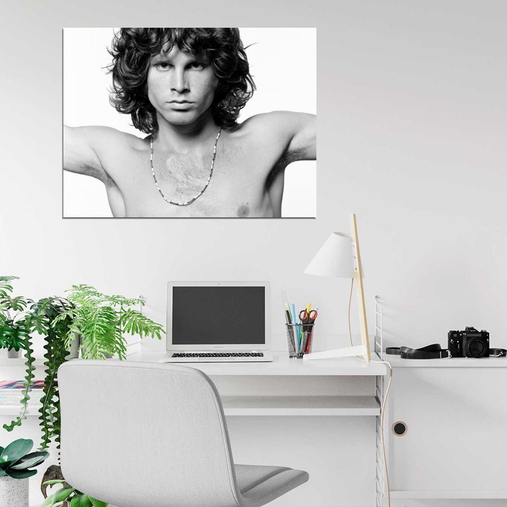 The Doors Awesome BW Shirtless Jim Morrison Rock Band Wall Art Print Poster