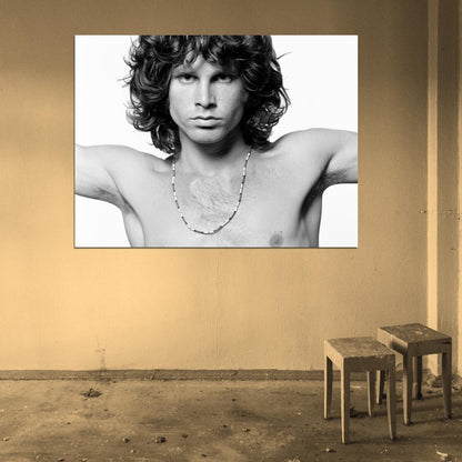 The Doors Awesome BW Shirtless Jim Morrison Rock Band Wall Art Print Poster