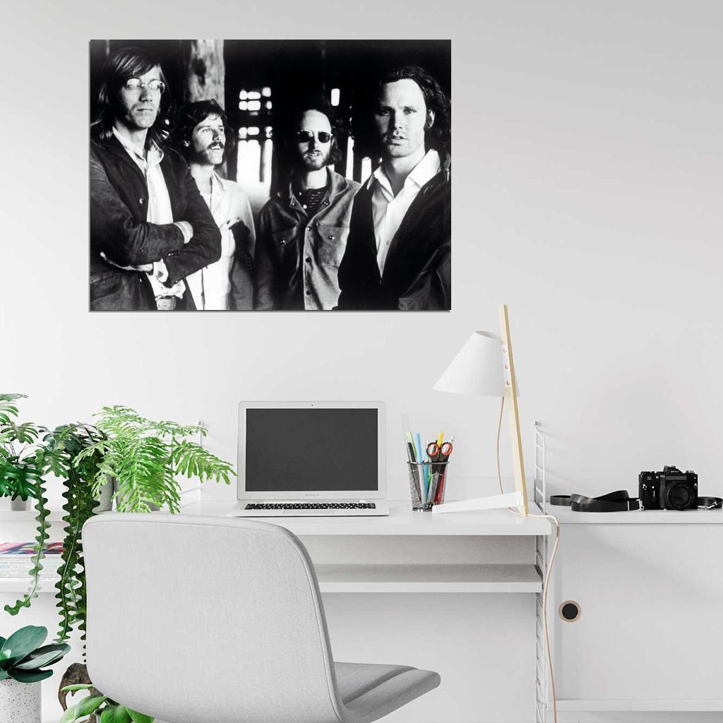 The Doors Great BW Retro Jim Morrison Rock Band Wall Art Print Poster