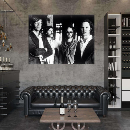 The Doors Great BW Retro Jim Morrison Rock Band Wall Art Print Poster