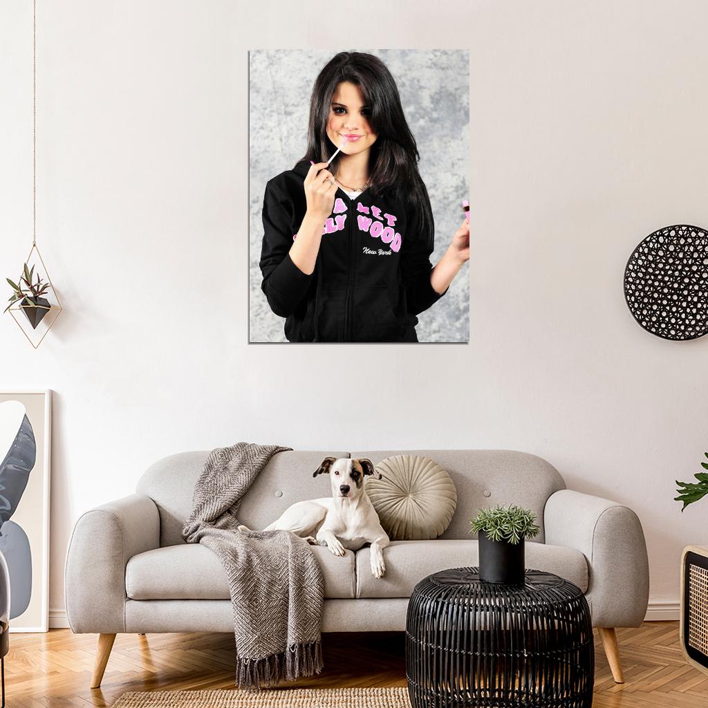 Selena Gomez Cute Lips Pop Music Singer Wall Art Print Poster