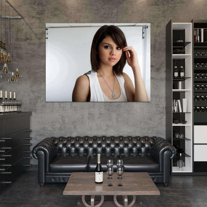 Selena Gomez Portrait Cute Pop Music Singer Wall Art Print Poster