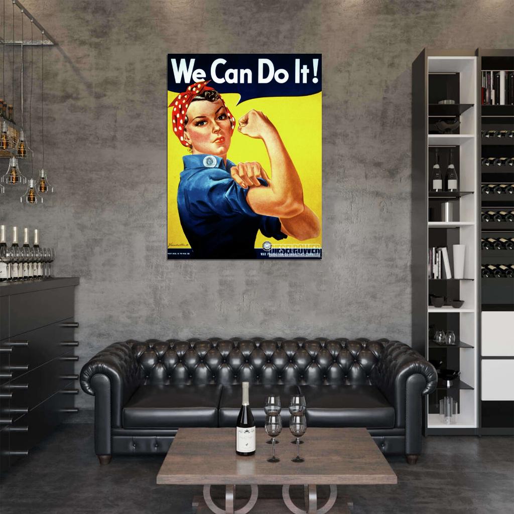 Rosie The Riveter Retro Classic Vintage Wall Art Print Poster