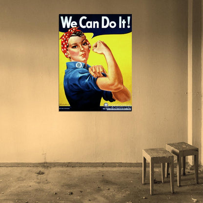 Rosie The Riveter Retro Classic Vintage Wall Art Print Poster