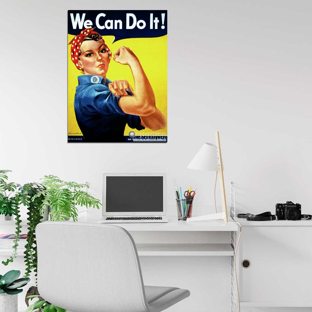 Rosie The Riveter Retro Classic Vintage Wall Art Print Poster