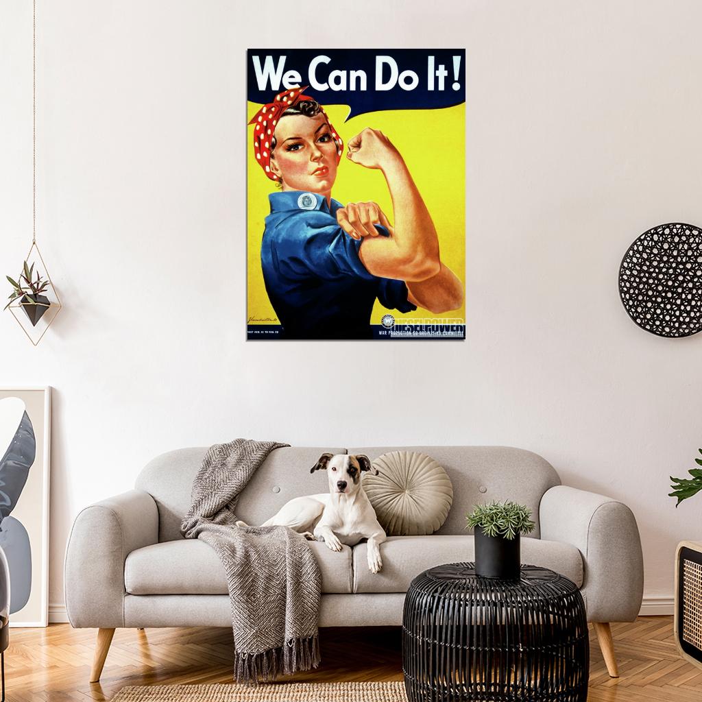 Rosie The Riveter Retro Classic Vintage Wall Art Print Poster