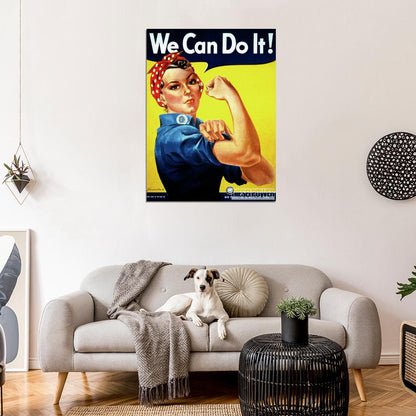 Rosie The Riveter Retro Classic Vintage Wall Art Print Poster