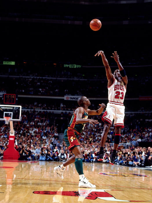 Michael Jordan Gary Payton 1996 Finals Retro Wall Art Print Poster