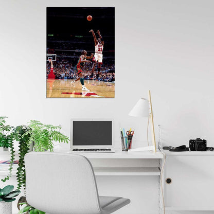 Michael Jordan Gary Payton 1996 Finals Retro Wall Art Print Poster
