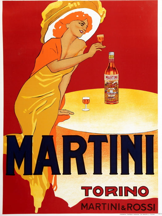 Martini Tirino Italia Vintage Retro Painting Wall Art Print Poster