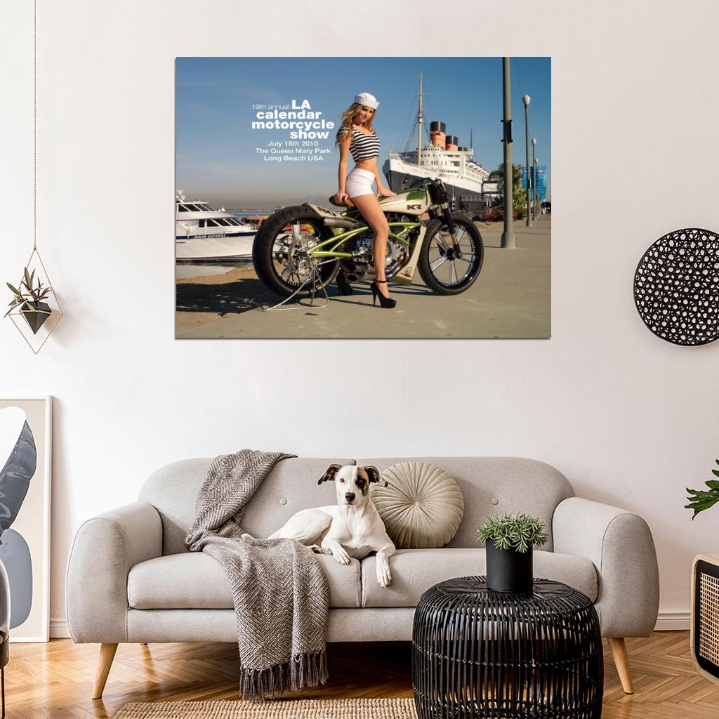 Sexy Girl Model Calendar Bike Wall Art Print Poster