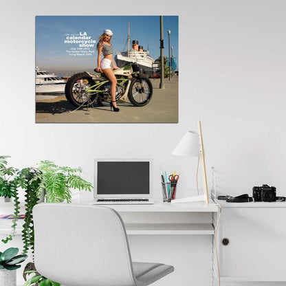 Sexy Girl Model Calendar Bike Wall Art Print Poster